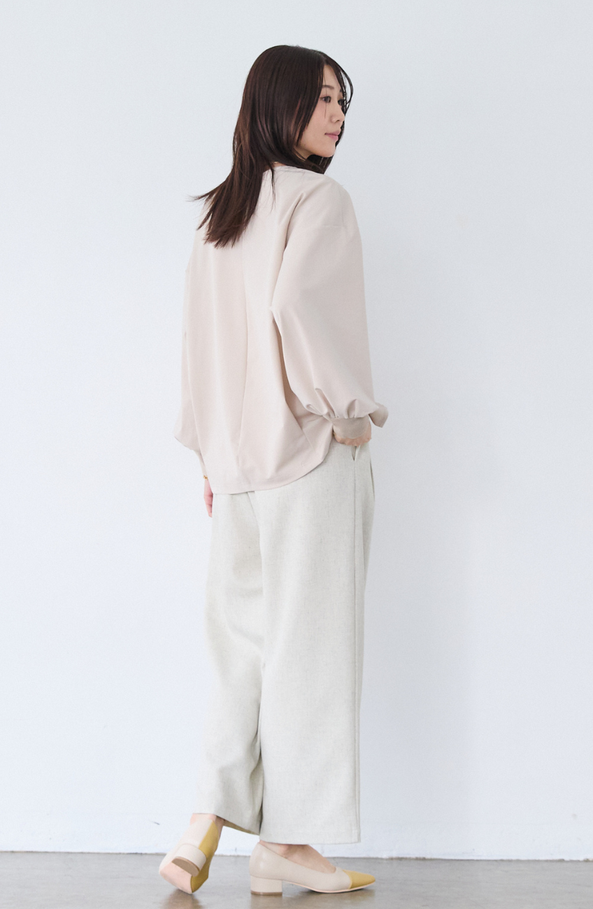 [acoさんコラボ] CICA配合サークルストレッチコクーンシルエットプルオーバー