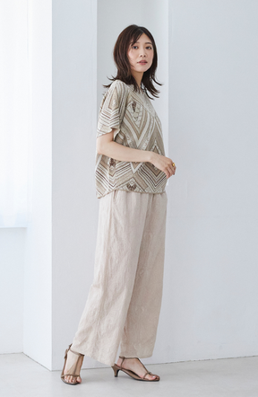 総刺繍リラックスストレートパンツ