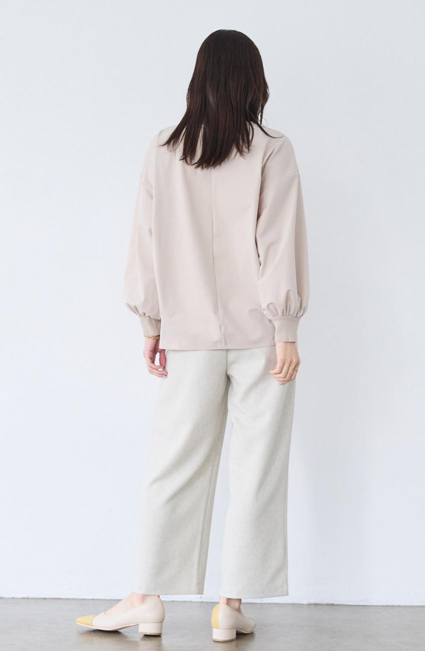 [acoさんコラボ] CICA配合サークルストレッチコクーンシルエットプルオーバー