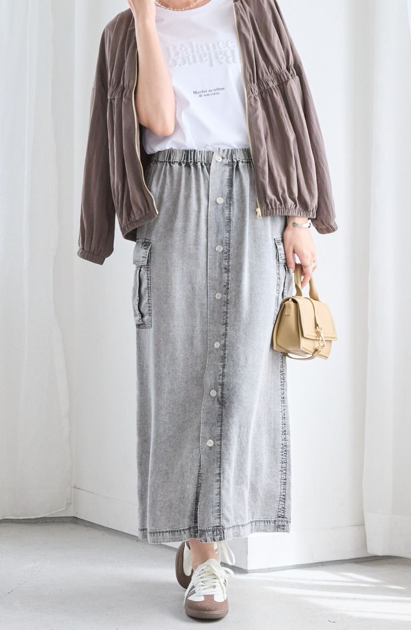 [kazumiさんコラボ] サイドポケットデニムスカート