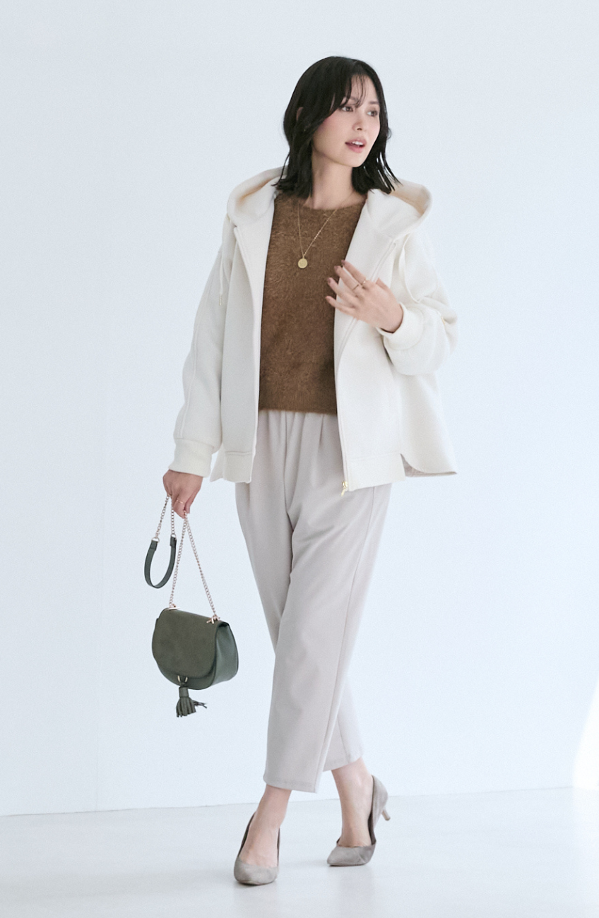 ダブルフェイスシャギーランタンスリーブプルオーバー