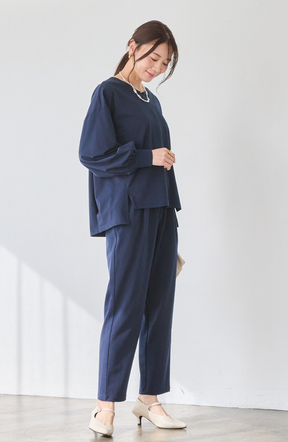 [acoさんコラボ] CICA配合サークルストレッチコクーンシルエットプルオーバー