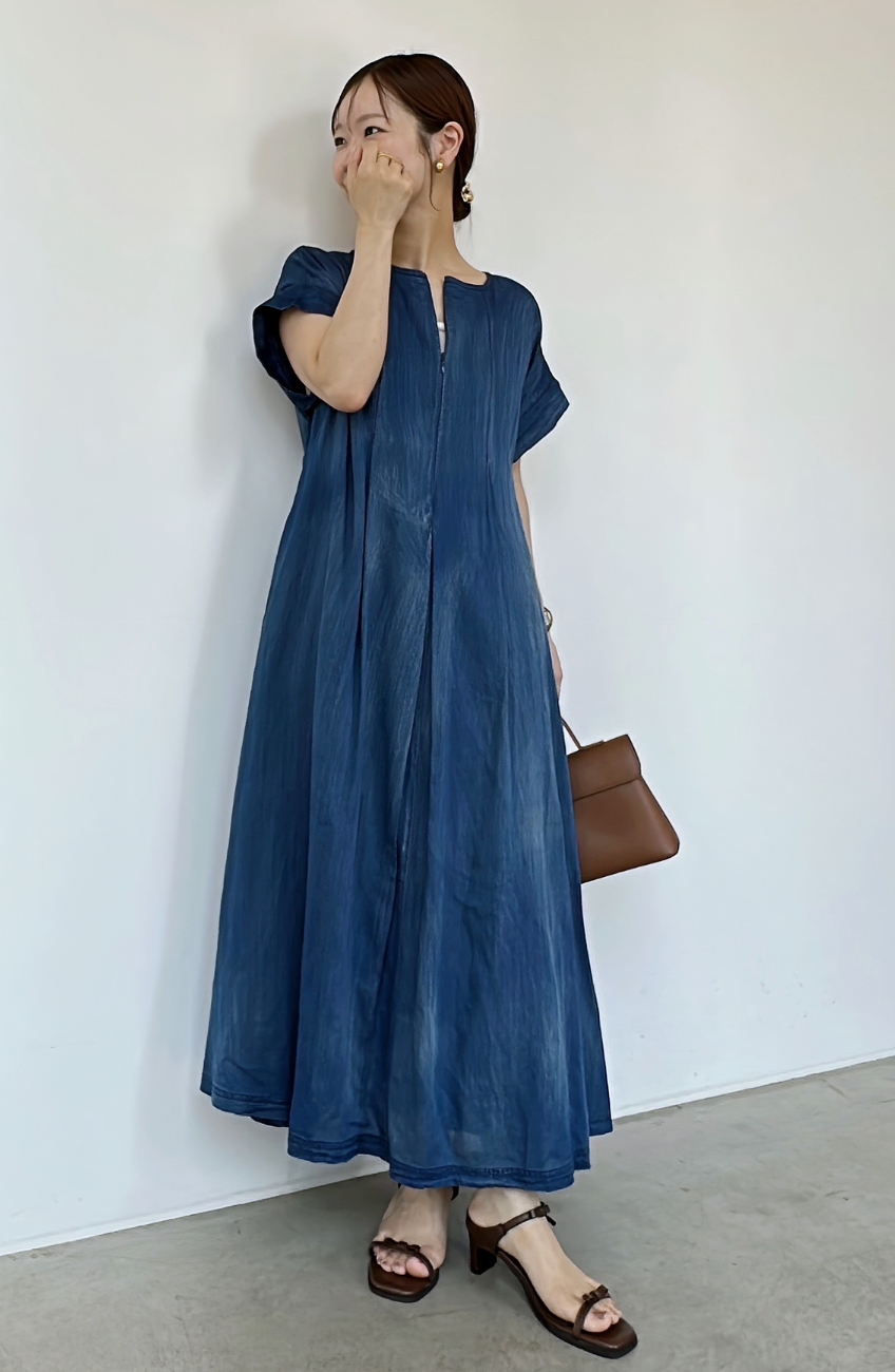 [cahoさんコラボ] Hand Madeブラストデニムワンピース