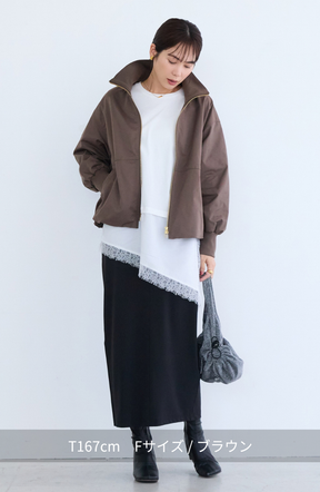 [mayoさんコラボ] エステル切替ジップブルゾン