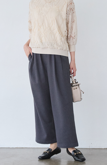 メランジゆるテーパードパンツ
