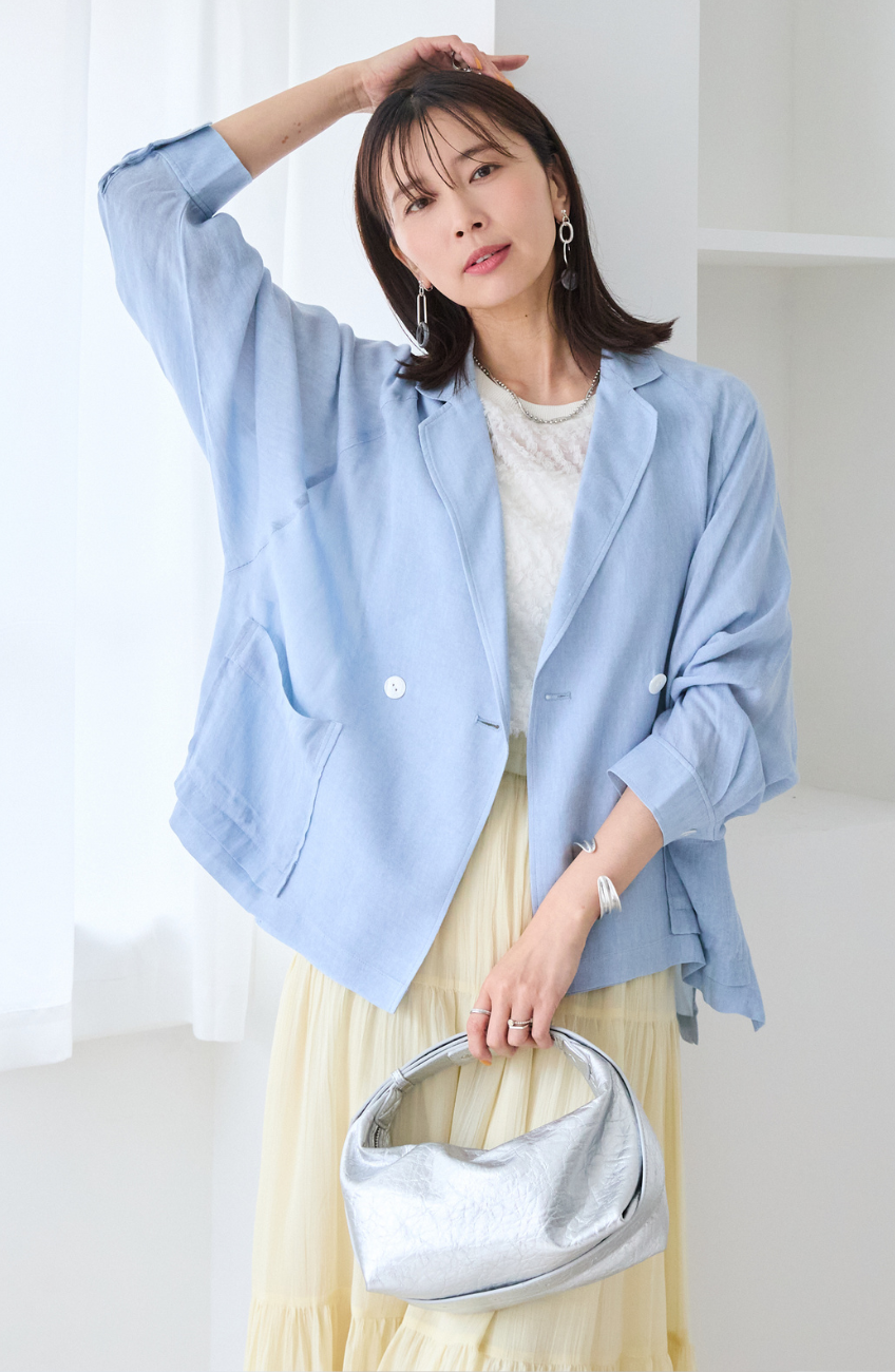 シアーデニムダブルテーラージャケット