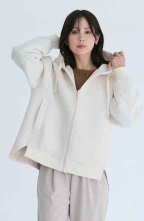 モスダンボール中綿切替フードジャケット