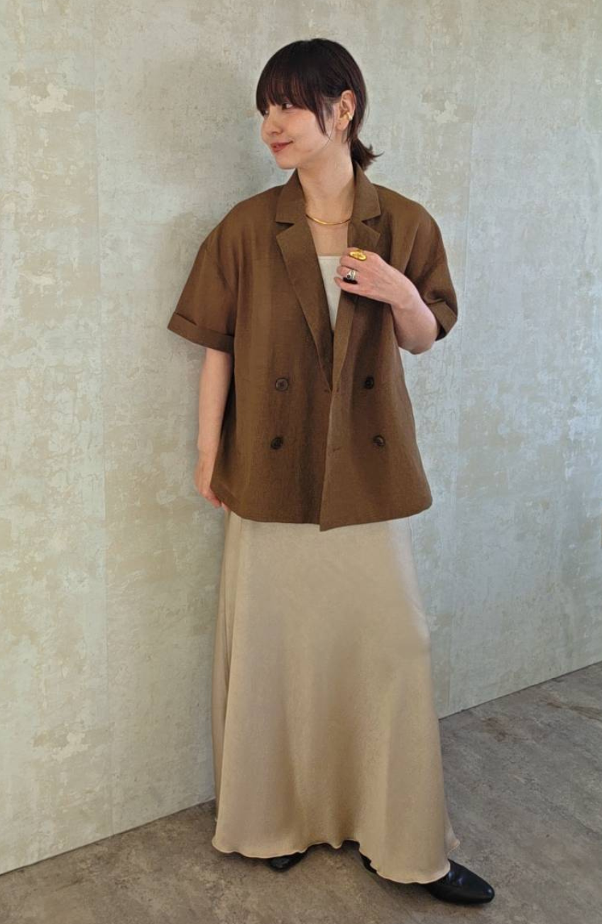 [コーデSET] [Chiharuさんコラボ] ドライエステルジャケット＋バイヤスサテンナロースカート