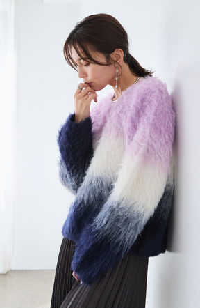 ウールブラッシュグラデーションプルオーバー