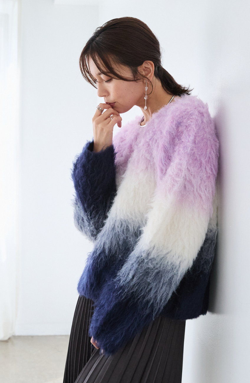 ウールブラッシュグラデーションプルオーバー