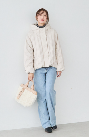 EC限定　ヒートボンディングフードショートピュアダウン