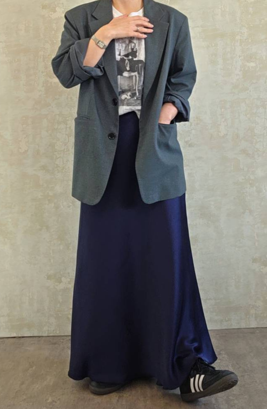 [Chiharuさんコラボ] バイヤスサテンナロースカート