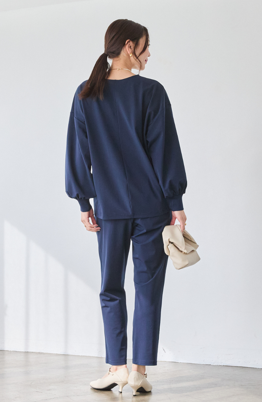 [acoさんコラボ] CICA配合サークルストレッチコクーンシルエットプルオーバー