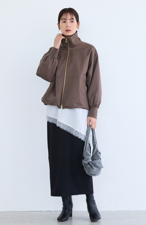 [mayoさんコラボ] エステル切替ジップブルゾン
