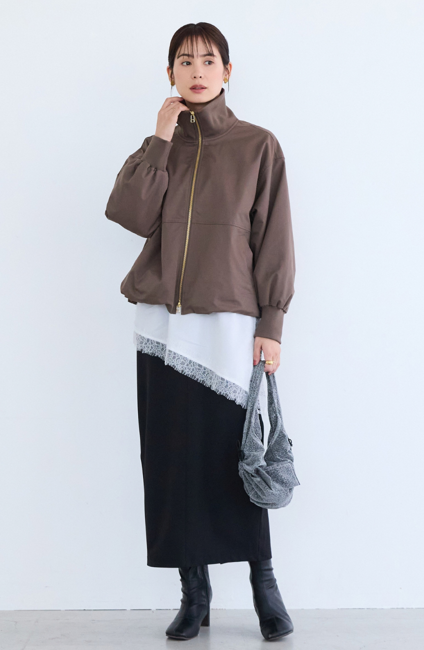 [mayoさんコラボ] エステル切替ジップブルゾン