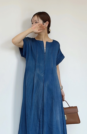 [cahoさんコラボ] Hand Madeブラストデニムワンピース