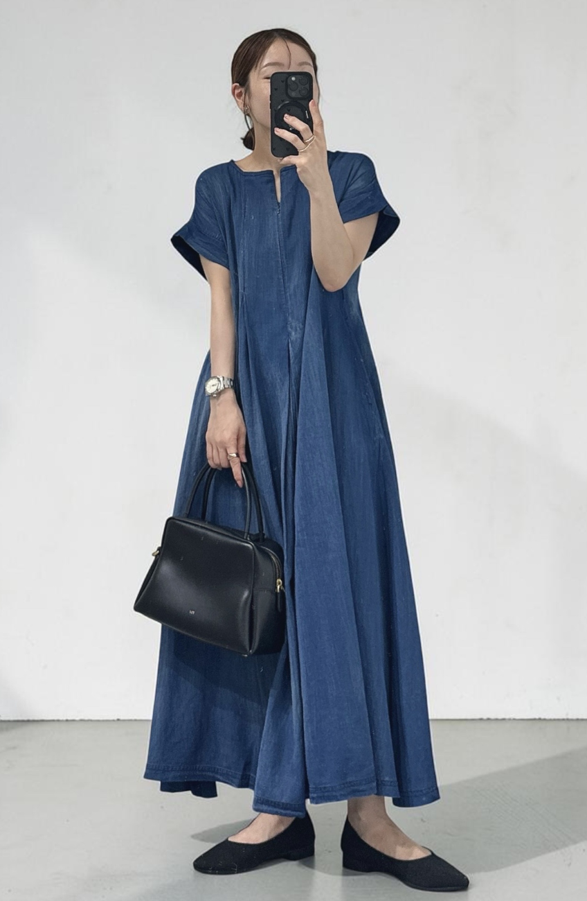 [cahoさんコラボ] Hand Madeブラストデニムワンピース