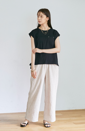 総刺繍リラックスストレートパンツ