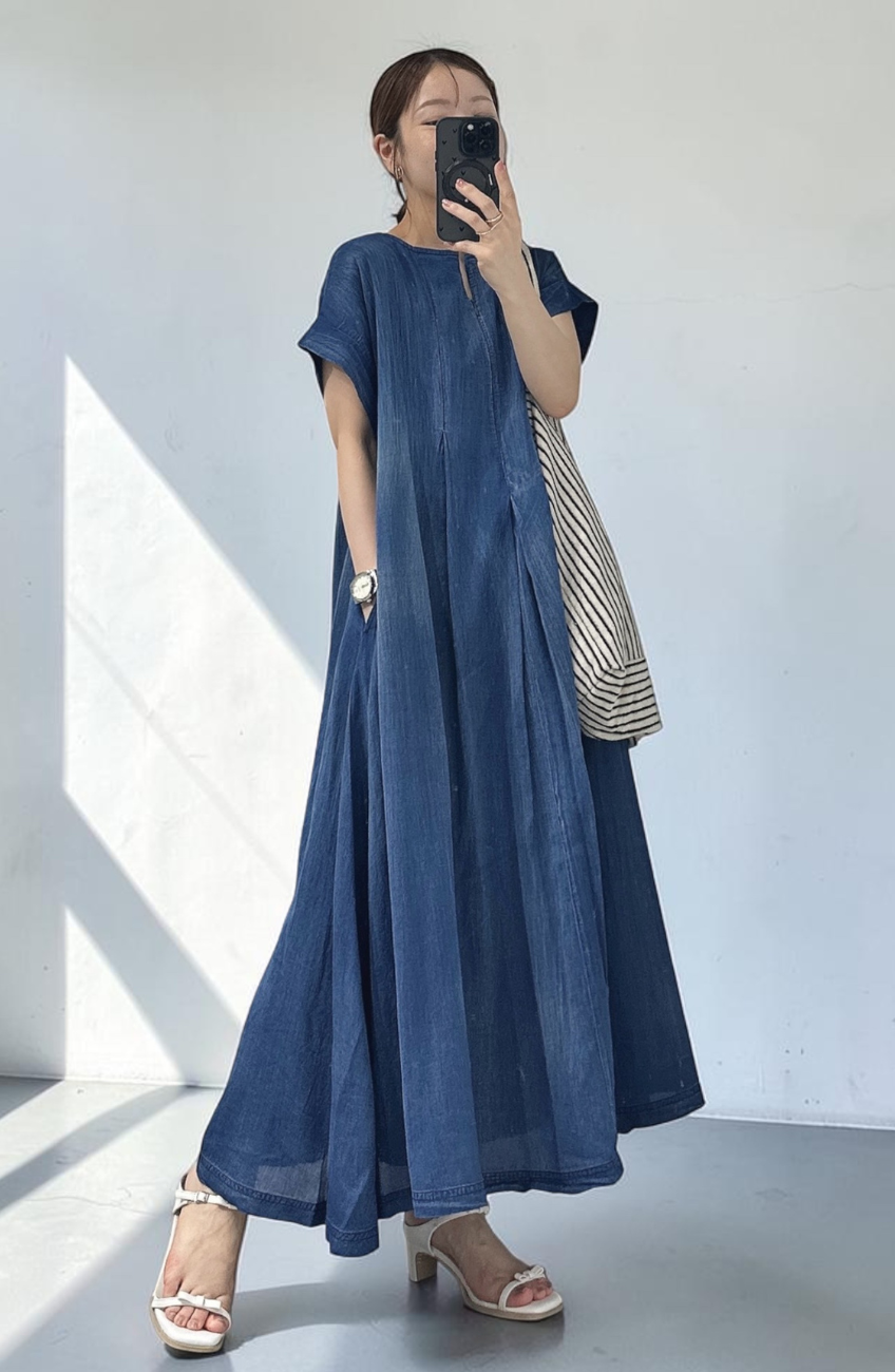 [cahoさんコラボ] Hand Madeブラストデニムワンピース