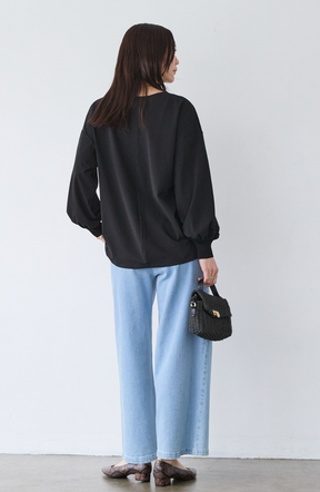 [acoさんコラボ] CICA配合サークルストレッチコクーンシルエットプルオーバー