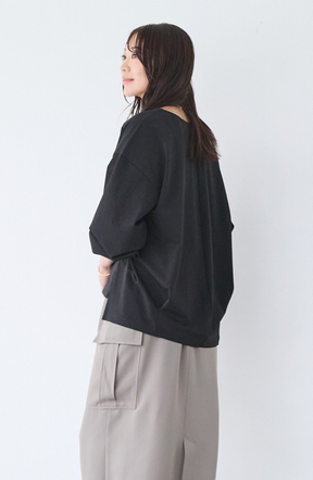 [acoさんコラボ] CICA配合サークルストレッチコクーンシルエットプルオーバー