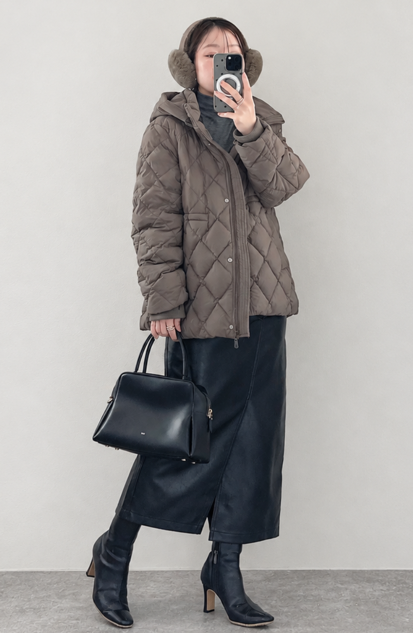 [cahoさんコラボ] ストレッチスタンドフードピュアダウン