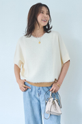 ラメフェザー切替ドルマンプルオーバー