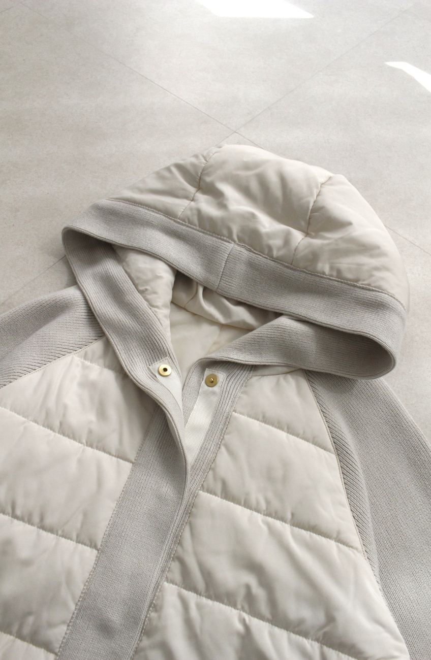 中綿×ニット切替ジャケット