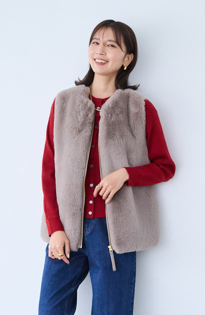 エコファー×ムートンベスト