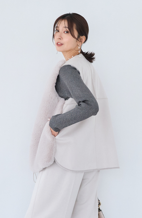 エコファー×ムートンベスト