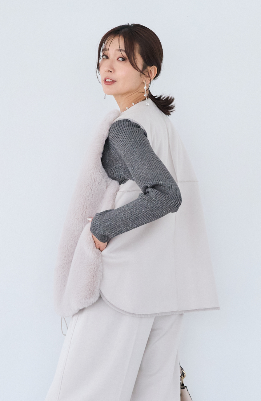 エコファー×ムートンベスト