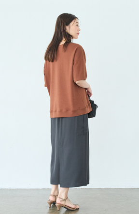 クレープドットボタンスカート