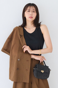 シアーフライス×チュールレイヤードタンクトップ