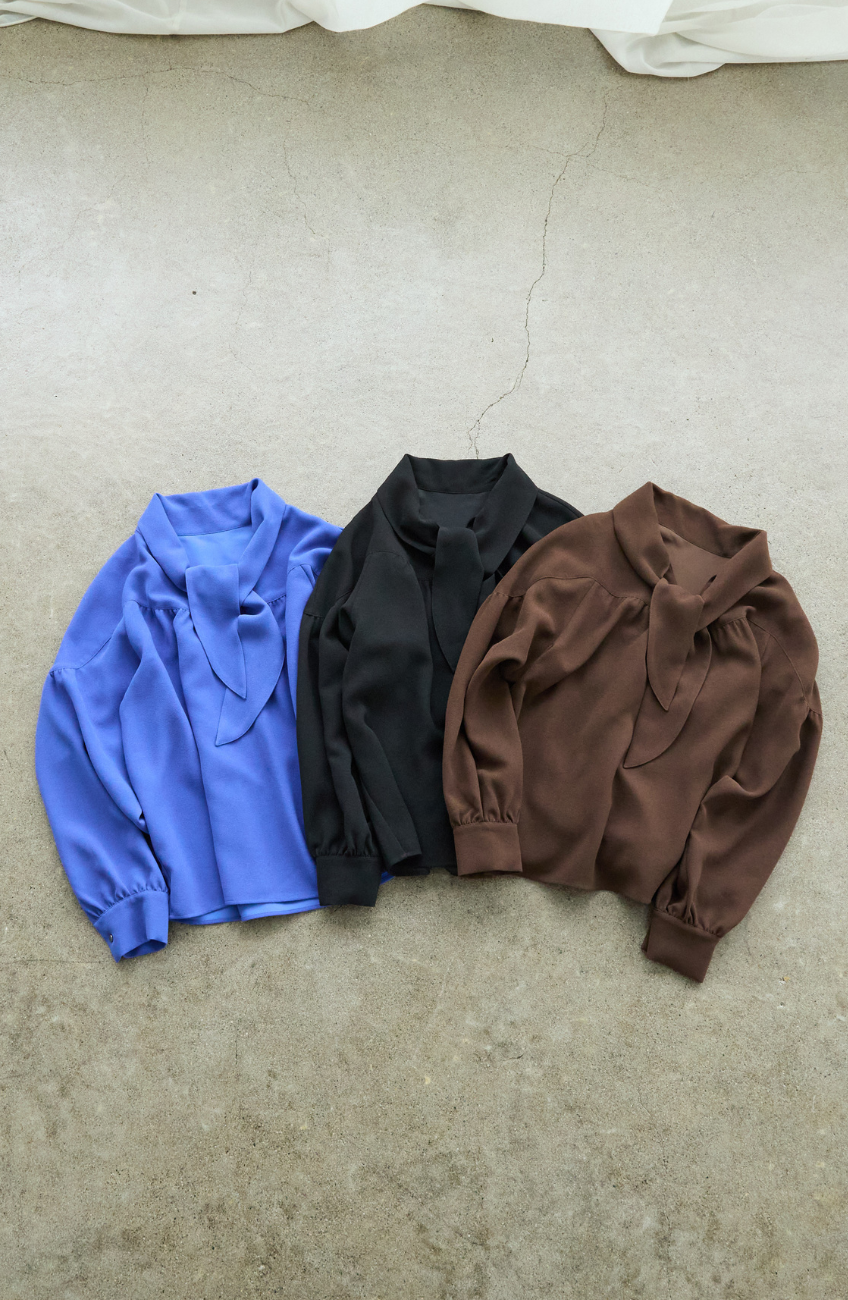 [コーデSET] シルクライクボウタイブラウス＋EC限定 TRドロストオールインワン
