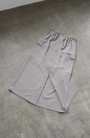 クレープドットボタンスカート