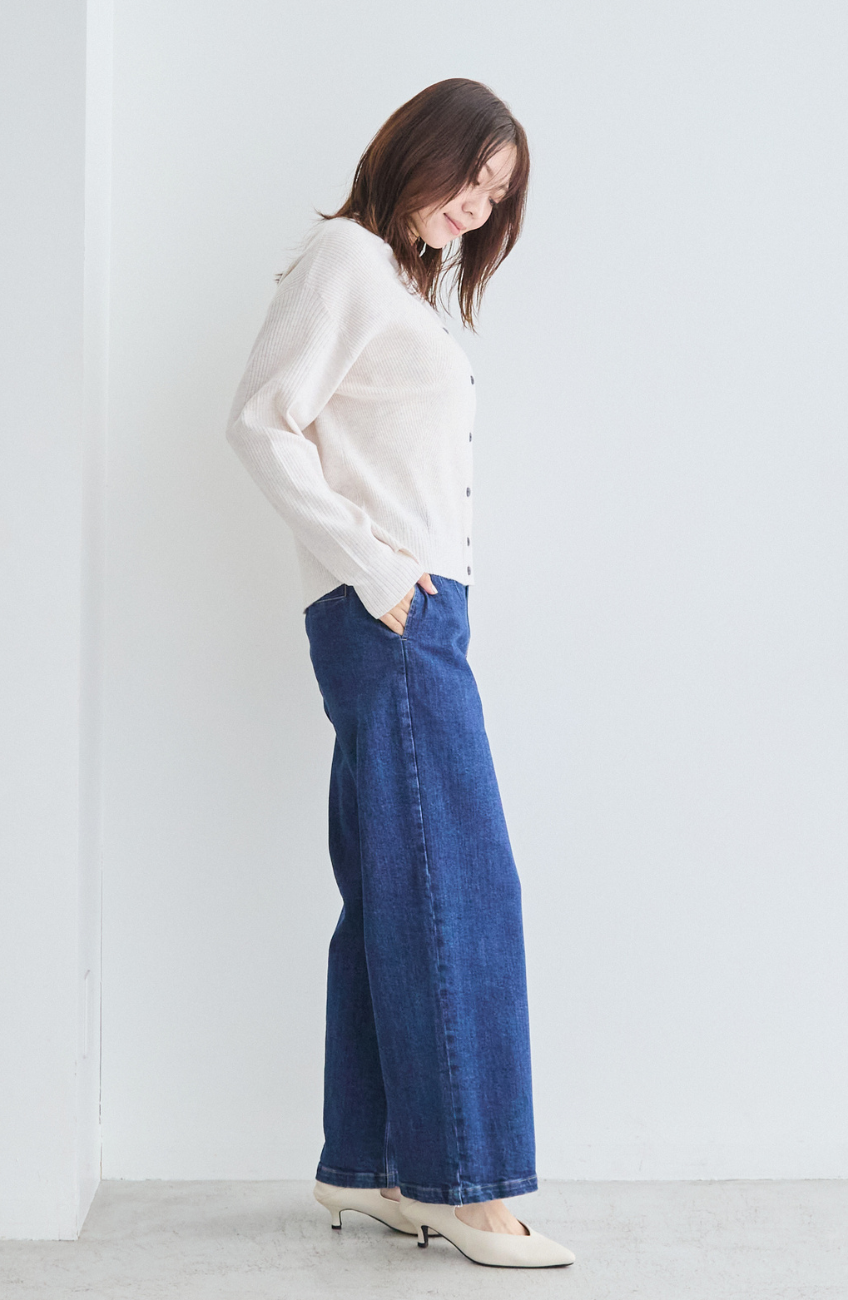 ウォッシャブルバイヤスリブカーディガン