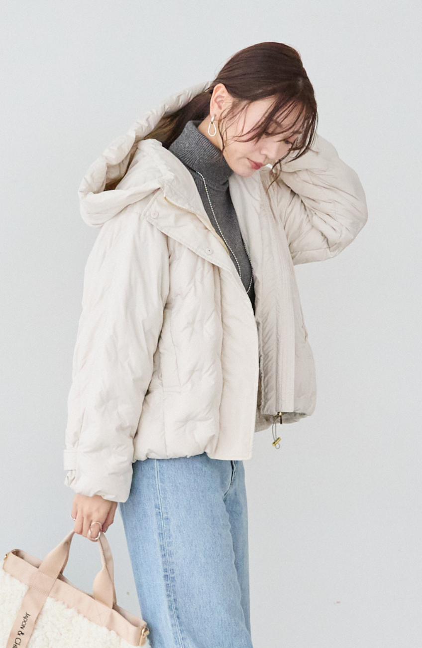 EC限定　ヒートボンディングフードショートピュアダウン