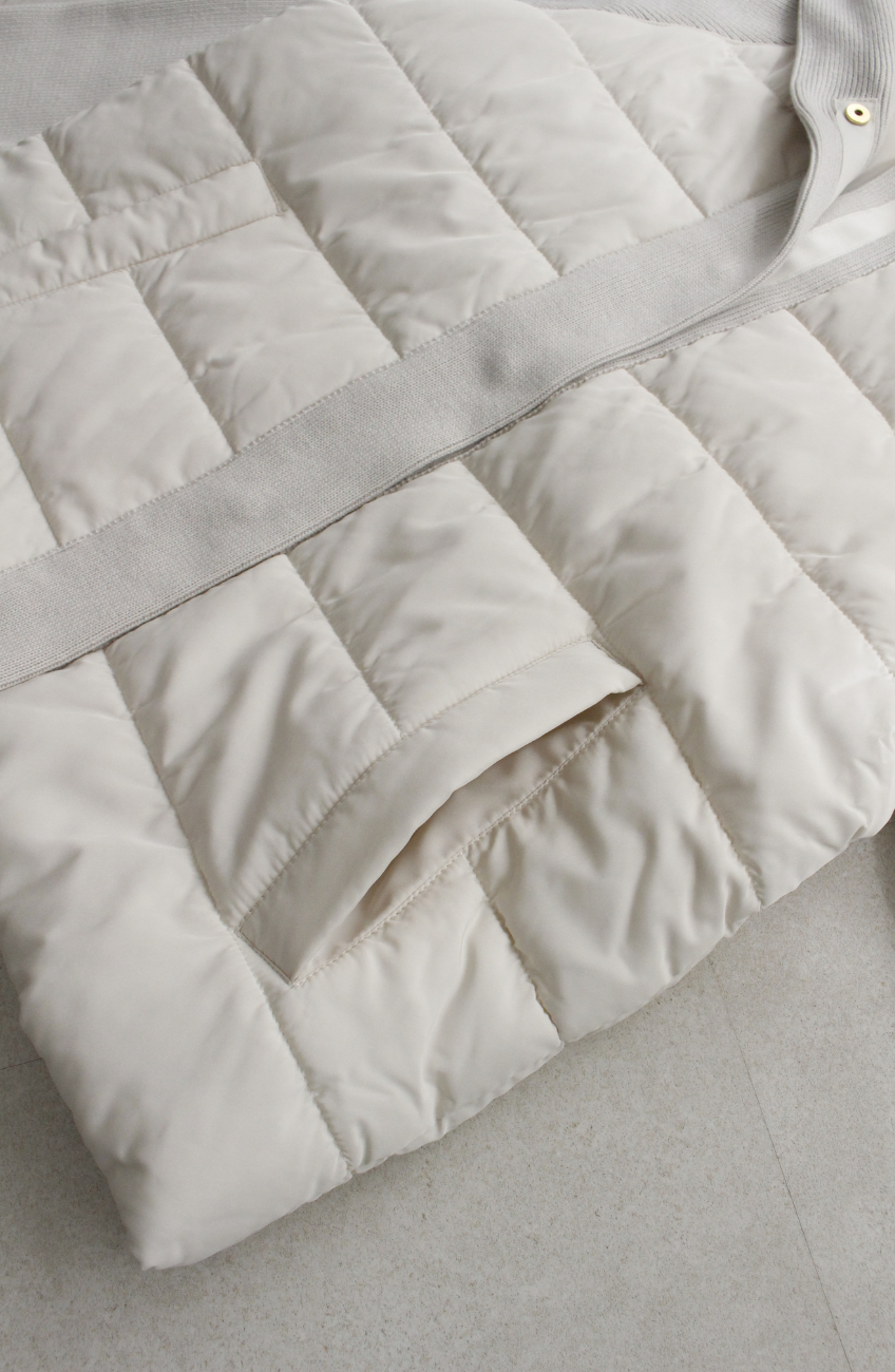 中綿×ニット切替ジャケット