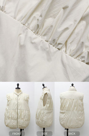 ティアードギャザーピュアダウンベスト