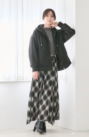 モスダンボール中綿切替フードジャケット