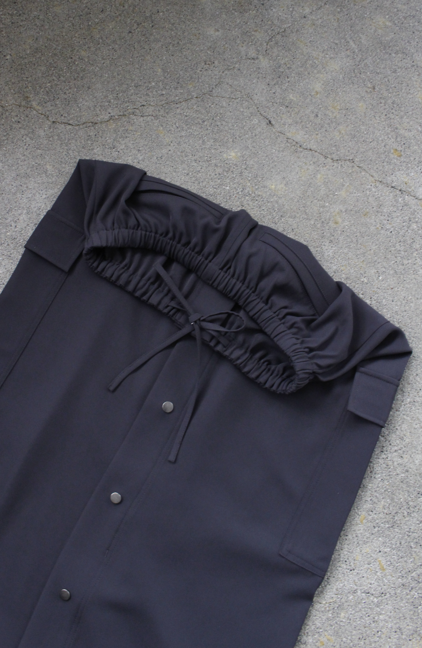 クレープドットボタンスカート