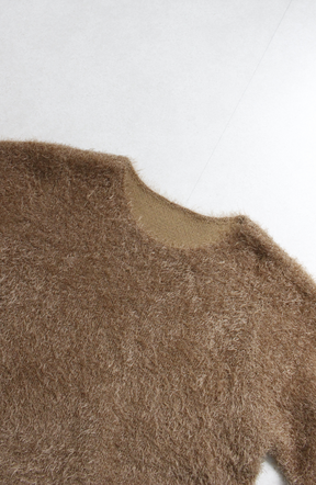 ダブルフェイスシャギーランタンスリーブプルオーバー