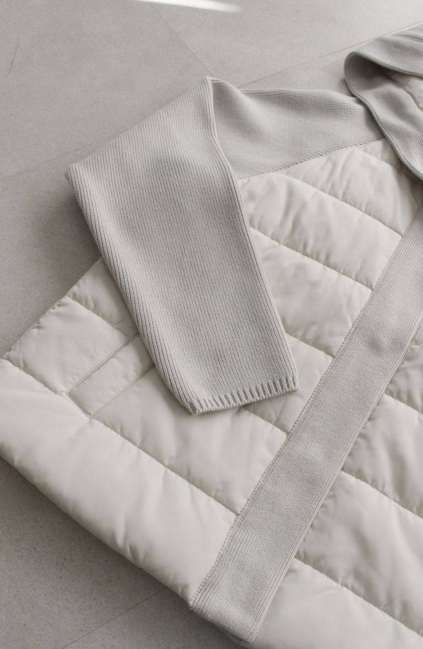 中綿×ニット切替ジャケット