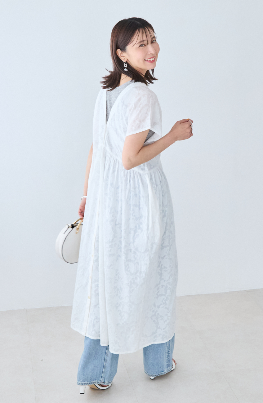 ジャガード2WAYシャツワンピース
