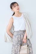 シアーフライス×チュールレイヤードタンクトップ