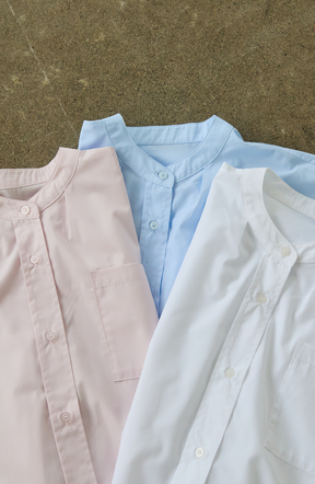 [acoさんコラボ] ノーカラーダブルカフスブラウス