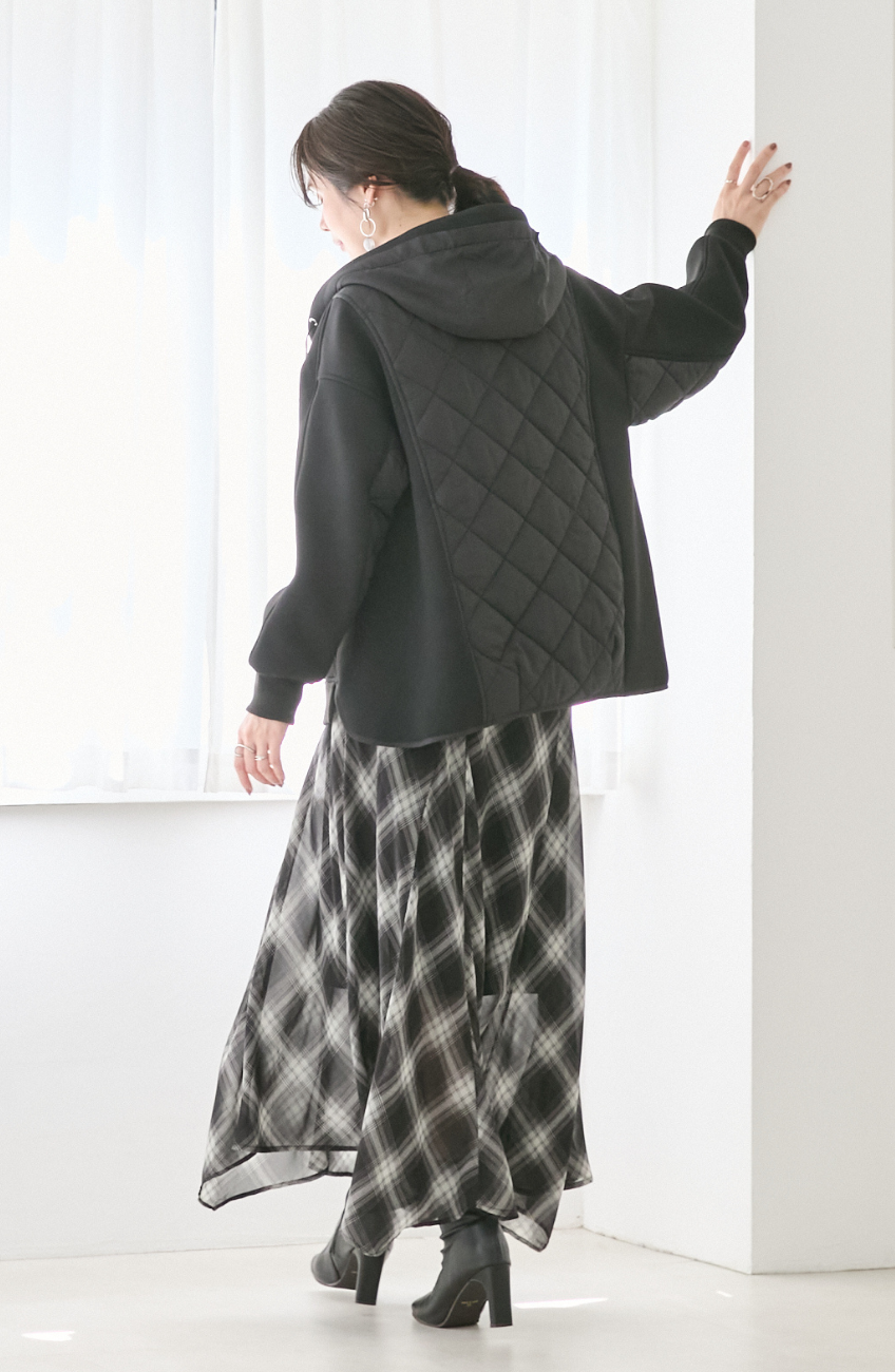 モスダンボール中綿切替フードジャケット