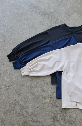 [acoさんコラボ] CICA配合サークルストレッチコクーンシルエットプルオーバー