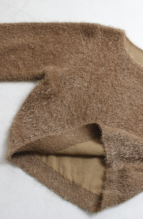 ダブルフェイスシャギーランタンスリーブプルオーバー