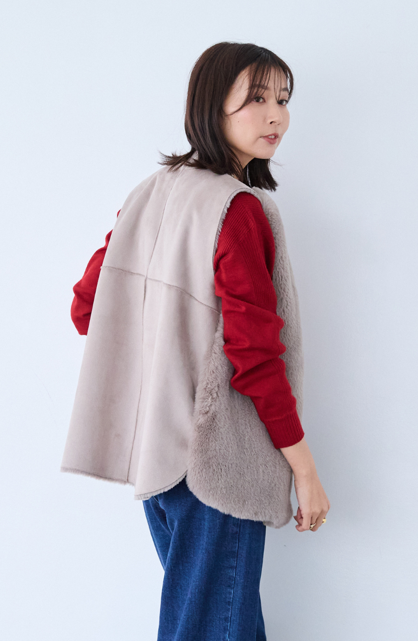 エコファー×ムートンベスト